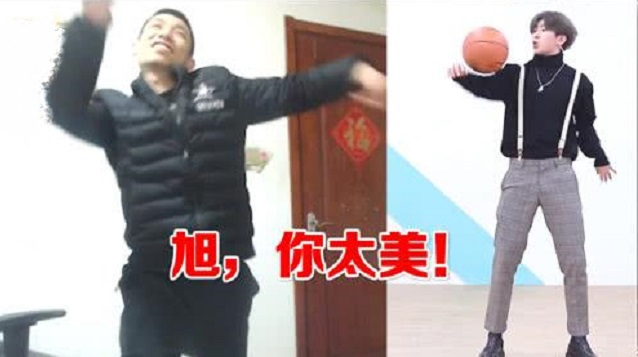 蔡徐坤打篮球又被模仿？冯提莫在线秀球技，网友：还是阿坤的更秀